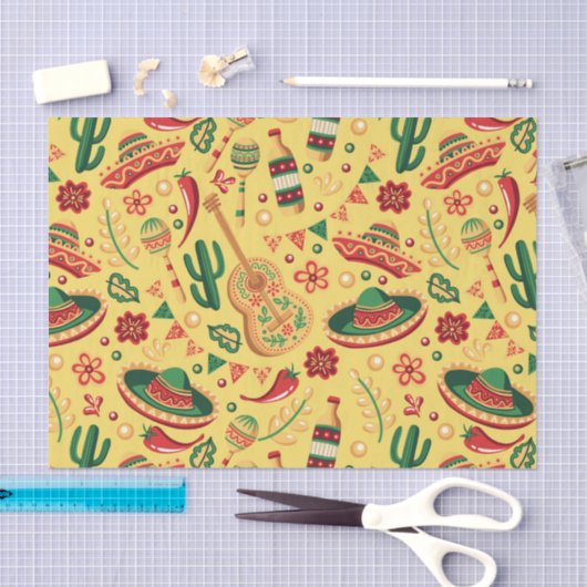 Mexican Cinco De Mayo Pattern  Seidenpapier (Handwerk)