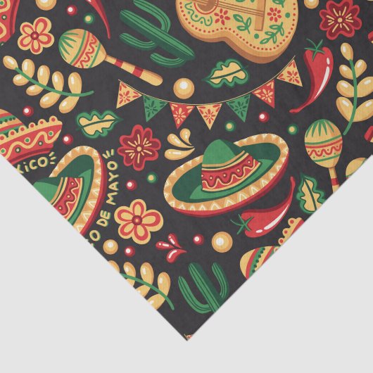 Mexican Cinco De Mayo Pattern Seidenpapier (Ausschnitt)