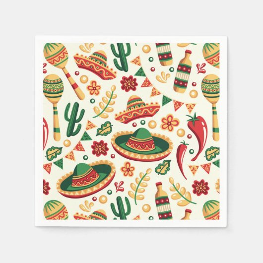 Mexican Cinco De Mayo Pattern  Serviette (Vorderseite)