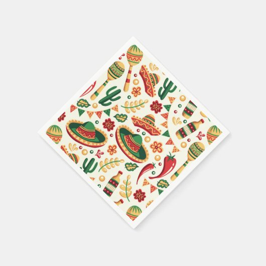 Mexican Cinco De Mayo Pattern  Serviette (Ecke)