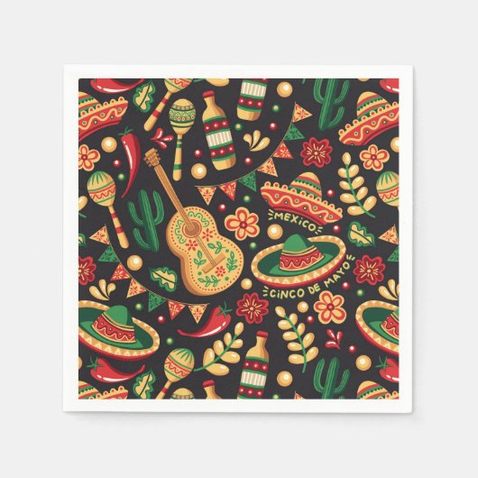 Mexican Cinco De Mayo Pattern Serviette (Vorderseite)