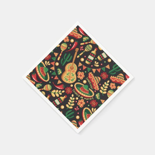 Mexican Cinco De Mayo Pattern  Serviette (Ecke)
