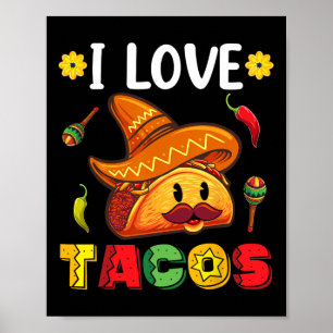 Mexican Cinco De Mayo Shirt I Liebe Tacos Poster
