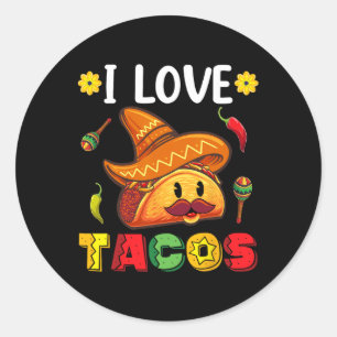 Mexican Cinco De Mayo Shirt I Liebe Tacos Runder Aufkleber