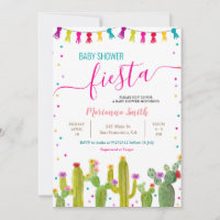 Mexican Colorful Cactus Fiesta Baby Dusche Party
