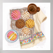 Mexican Conchas Pan Dulce & Champurrado  Poster (Vorne)