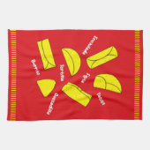 Mexican Cooking Food Illustration Red Geschirrtuch (Horizontal)