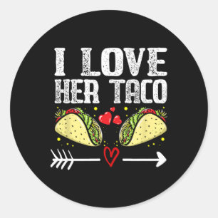 Mexican Couple Cinco De Mayo I Liebe Ihr Taco Runder Aufkleber