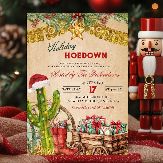 Mexican Cowboy Christmas Holiday Hoedown Fiesta Einladung