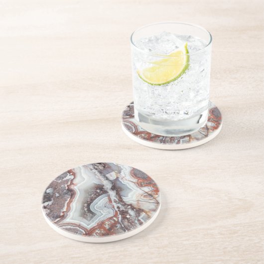 Mexican Crazy Lace Agate Sandstone Untersetzer (Seite)