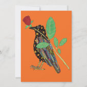 Mexican Crow & Rose Orange Personalisiert Statione Mitteilungskarte (Rückseite)
