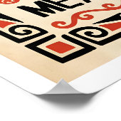 Mexican Culture Poster Stylized Aztec Face - Red (Ecke)