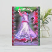 Mexican Dancer Gracias 0175 Dankeskarte (Stehend Vorderseite)