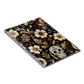 Mexican Dead and Floral Black Art Poker Notizblock (Rechte Seite)