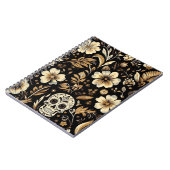 Mexican Dead and Floral Black Art Poker Notizblock (Linke Seite)