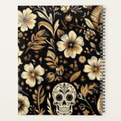 Mexican Dead and Floral Black Art Poker Planer (Rückseite)