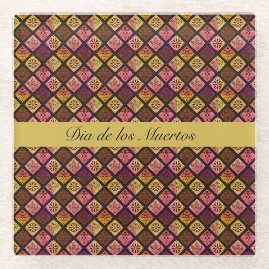 Mexican Dia de los Muertos anpassbar Glasuntersetzer (Vorderseite)