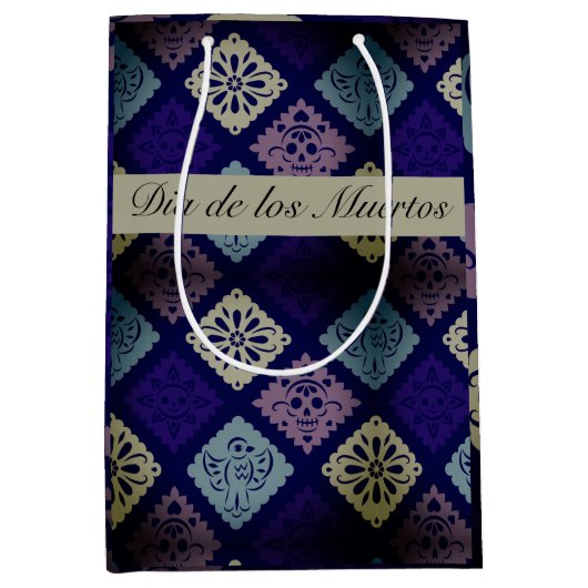 Mexican Dia de los Muertos anpassbar Mittlere Geschenktüte (Vorderseite)