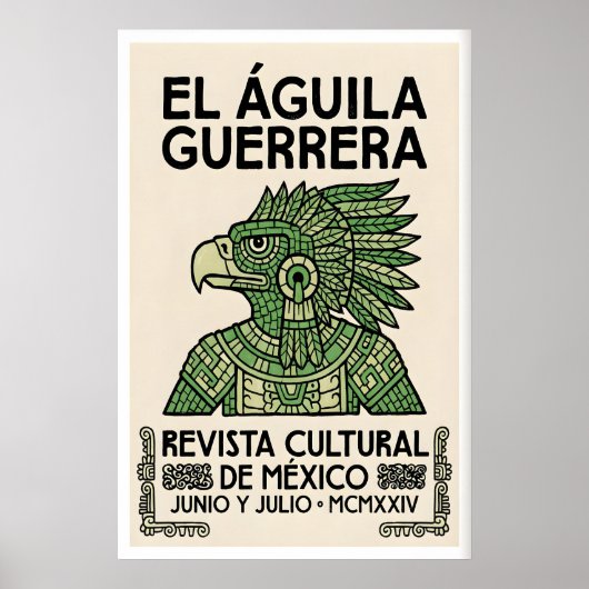 Mexican Eagle Poster Aztec Warrior Design (Vorne)