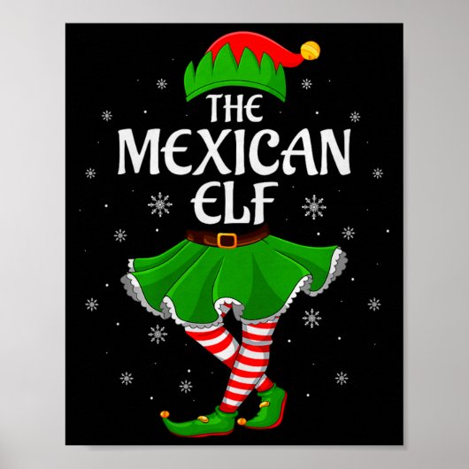 Mexican Elf Christmas Family Girls Women Elf Squad Poster (Vorne)