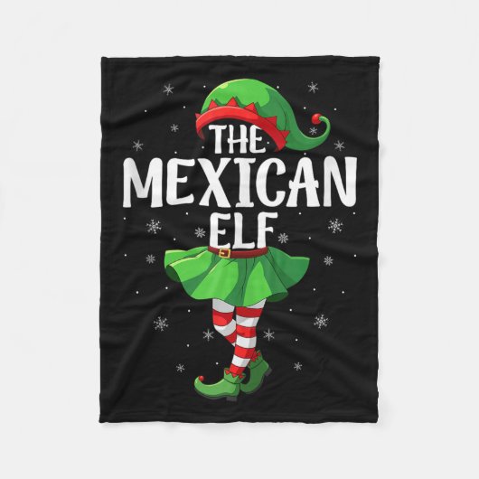 Mexican Elf Christmas Girls Women Elf Squad Xmas F Fleecedecke (Vorderseite)