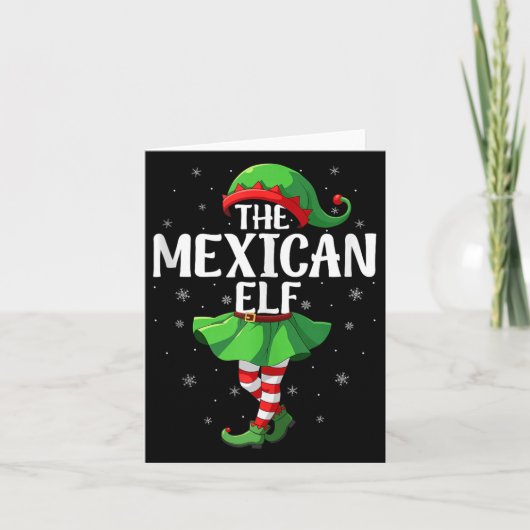 Mexican Elf Christmas Girls Women Elf Squad Xmas F Karte (Vorderseite)