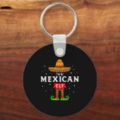 Mexican Elf Christmas Sombrero Feliz Navidad Gift Schlüsselanhänger (Vorderseite)