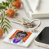 Mexican Elvis Stained Glass Key Ring Schlüsselanhänger (Vorderseite rechts)