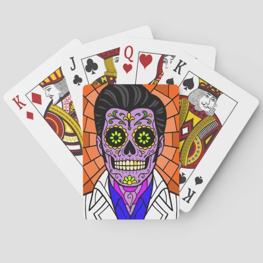 Mexican Elvis Stained Glass Playing Cards Spielkarten (Rückseite)
