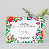 Mexican Embroidery Wedding Probe Dinner Foil I Folieneinladung (Stehend vorne)