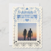 Mexican Fantail Doves Papel Picado Save the Date Einladung (Vorderseite)