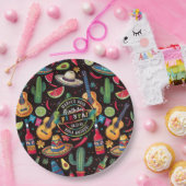 Mexican Fiesta Any Occasion Pattern Black ID1114 Pappteller (Party)