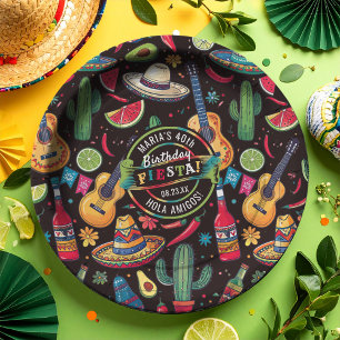 Mexican Fiesta Any Occasion Pattern Black ID1114 Pappteller