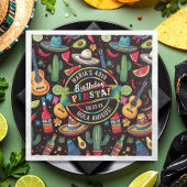 Mexican Fiesta Any Occasion Pattern Black ID1114 Serviette