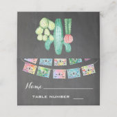 Mexican Fiesta Aquarell Cactus table cards Platzkarte (Außenseite Aufgefaltet)