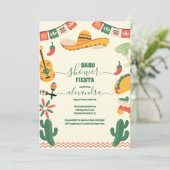 Mexican Fiesta Baby Shower Einladung (Stehend Vorderseite)