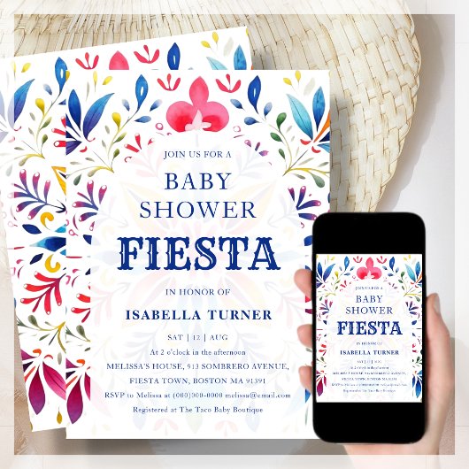Mexican Fiesta Baby Shower Einladung