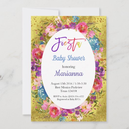 Mexican Fiesta Baby Shower Party Einladung (Vorderseite)