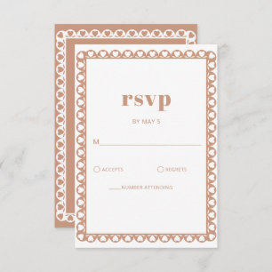 Mexican Fiesta Barro Papel Picado Boho Wedding RSVP Karte