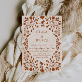 Mexican Fiesta Beige Terracotta Wedding Invitation Einladung