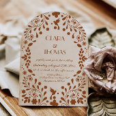 Mexican Fiesta Beige Terracotta Wedding Invitation Einladung