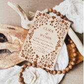 Mexican Fiesta Beige Terracotta Wedding Invitation Einladung