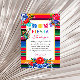 Mexican Fiesta Birthday Flat Thank You Card Dankeskarte