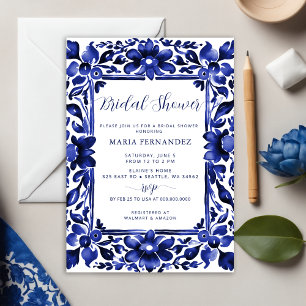 Mexican Fiesta Blue Talavera Brautparty Einladung