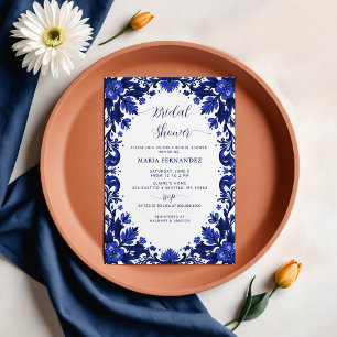 Mexican Fiesta Blue Talavera Brautparty Einladung