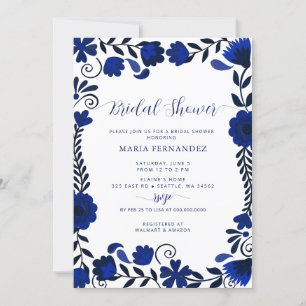 Mexican Fiesta Blue Talavera Brautparty Einladung