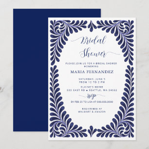 Mexican Fiesta Blue Talavera Brautparty Einladung