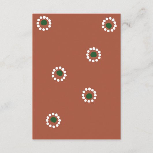 Mexican Fiesta Boho Barro Wedding Begleitkarte (Rückseite)