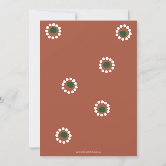 Mexican Fiesta Boho Barro Wedding Einladung (Rückseite)