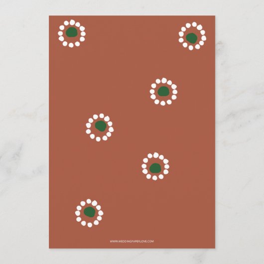 Mexican Fiesta Boho Barro Wedding Menükarte (Rückseite)